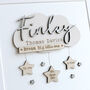 Personalised Wooden Baby Name Cloud Print – Dream Big Little One, thumbnail 2 of 3