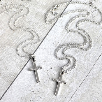 Personalised Sterling Silver Cross Necklace, 2 of 6