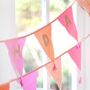 Happy Birthday Pink Cotton Bunting, thumbnail 3 of 4