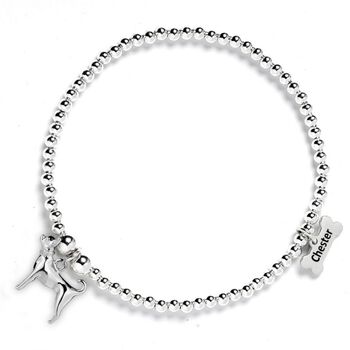 Sterling Silver 3D Chihuahua Ball Bead Bracelet, 2 of 6
