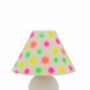 Hand Painted Linen Sustainable Lampshade Polka Dot, thumbnail 3 of 12