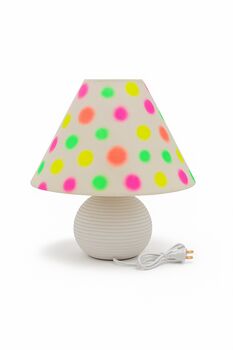 Hand Painted Linen Sustainable Lampshade Polka Dot, 3 of 12