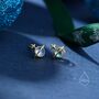 Sterling Silver Moonstone Or Opal Planet Stud Earrings, thumbnail 3 of 12