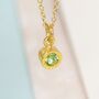 Peridot August Birthstone Gold Stud Earrings, thumbnail 2 of 4