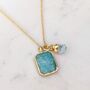 The Duo Amazonite Necklace, Gold Plated, thumbnail 2 of 10