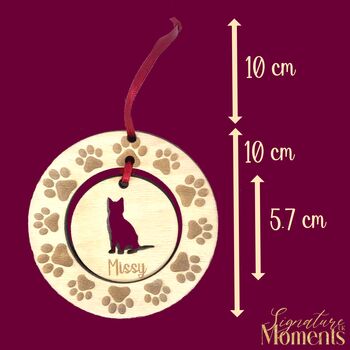Personalised Cat Silhouette Paw Wreath Decoration, 6 of 6