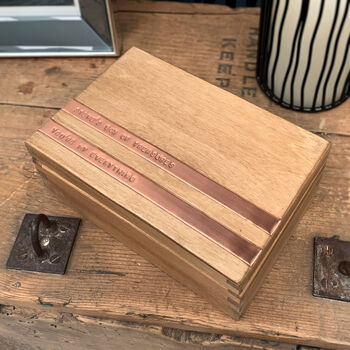 Personalised Wooden Anniversary Keepsake Box, 2 of 10
