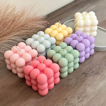 Pastel Bubble Cube Soy Candle Decorative Colourful Gift, 3 of 6