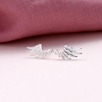 Gift Bag Thank You Sterling Silver Angel Wings Earrings, 3 of 4