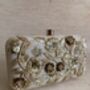 Cream Gold Embroidered Rectangular Clutch Bag, thumbnail 1 of 10