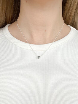 Sterling Silver Personalised Initial Cube Necklace, 3 of 7