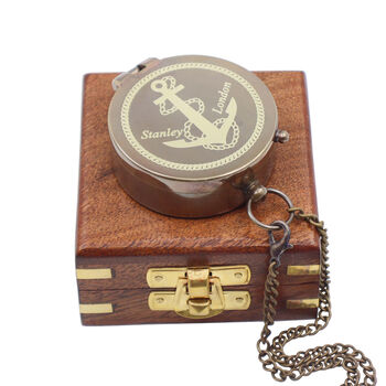 Stanley London Compass With Wooden Box Or Leather Case, 6 of 10