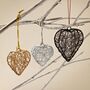 Hand Crafted Metallic Hanging Wire Heart, thumbnail 1 of 7