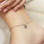 Initial Heart Anklet In Silver Or Gold Vermeil, thumbnail 1 of 7