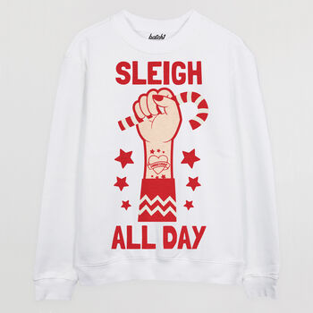 Sleigh All Day Women's Christmas Jumper, 9 of 11