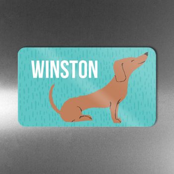 Personalised Dachshund Magnet Black And Tan Or Tan, 2 of 2