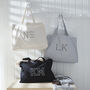 Embroidered Patch Tote Bag | Grey, thumbnail 2 of 3