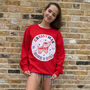 Christmas Rock And Roll Women's Christmas Jumper In Red, thumbnail 4 of 4