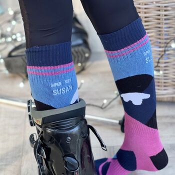 Super Skier Personalised Colourful Ski Socks, 3 of 4