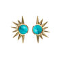 Total Eclipse Turquoise Gold Plated Stud Earrings, thumbnail 2 of 7