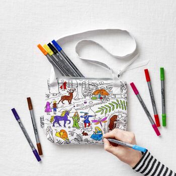 Colour In Fairytale Crossbody Bag Kit + 10 Pens, 6 of 7
