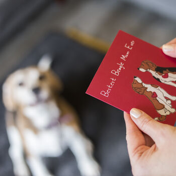 Beagle Dog Birthday Card Sitting Beagles, 3 of 5