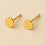 Mini Gold Plated Sterling Silver Disc Stud Earrings, thumbnail 1 of 4