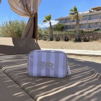Personalised Stripe Tassel Makeup Cosmetic Bag, 6 of 7
