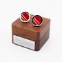 Personalised Cricket Ball Leather Cufflinks, thumbnail 11 of 12