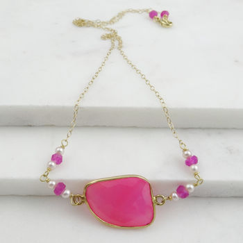 Pink Chalcedony And Pearl Necklace, 4 of 4