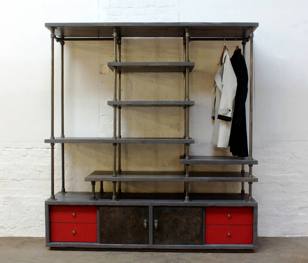 Lanz Reclaimed Wood And Steel Wardrobe, 1 of 9