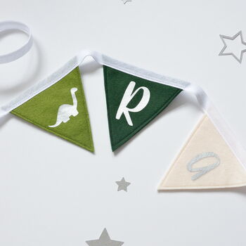 Green Dino Personalised Bunting, 3 of 6