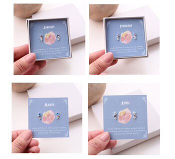 Personalised Birthstone Star Earring Gift Box, 12 of 12