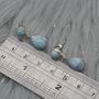 Larimar Earrings: Silver, Blue Gemstone Teardrop, thumbnail 5 of 6