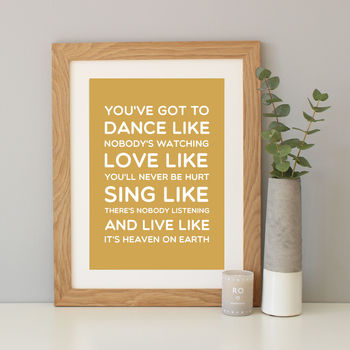 'Dance Like' Inspirational Quote Print, 11 of 12