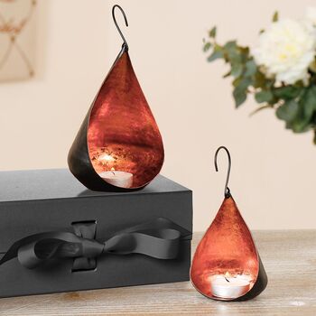 Black And Copper Tea Light Holder Valentine's Gift Set, 3 of 9