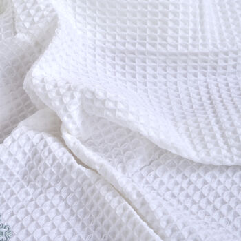 Personalised White Christening Shawl With Cross, 6 of 7