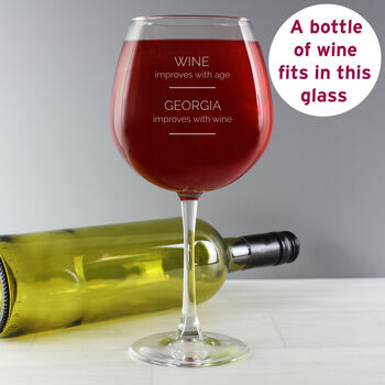 Wine Improves With Age Bottle Glass, 2 of 6