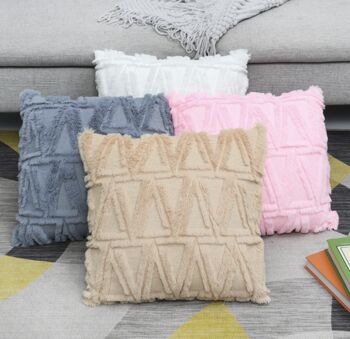 Chevron Zig Zag Beige Grey Pattern Pillow Cushion Cover, 2 of 7