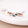 Sterling Silver Parrot Stud Earrings – 10mm X 5mm, thumbnail 1 of 4