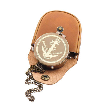 Stanley London Compass With Wooden Box Or Leather Case, 2 of 10
