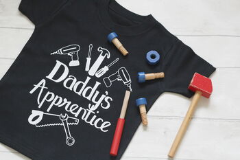 Diy Kids Funny Fathers Day Tshirt, Grandad's Apprentice, 2 of 3