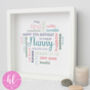 Personalised 70th Birthday Word Art Gift For Her, thumbnail 4 of 5