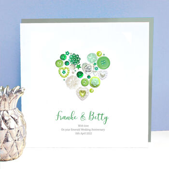 Personalised Emerald Wedding Anniversary Card, 2 of 4