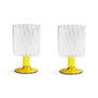Set Of Two Yellow Stemmed Swirl Glasses, thumbnail 3 of 4