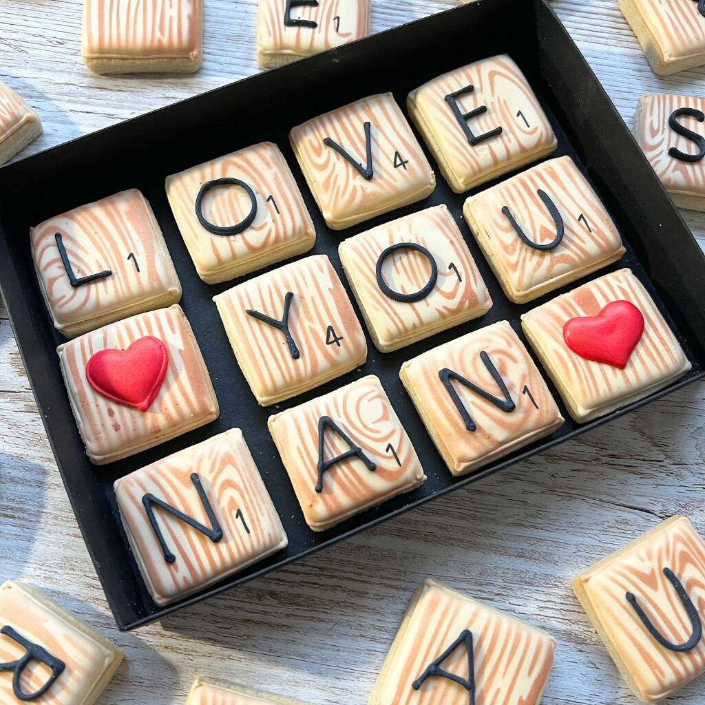 Word Tile Biscuit Gift For Nan/Gran, 1 of 4