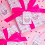 Gingham Teacup Cat Wrapping Paper With Tags, thumbnail 1 of 7