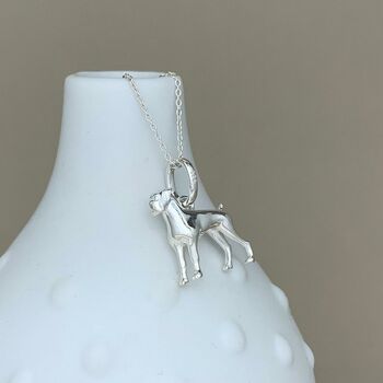 Personalised Solid Silver Boxer Dog Necklace, 4 of 7