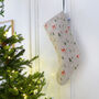 Christmas Reindeer Linen Stocking, thumbnail 2 of 4
