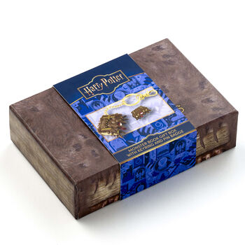 Harry Potter Monster Book Gift Box With Monster Book Keyring And Pin Badge, 3 of 3